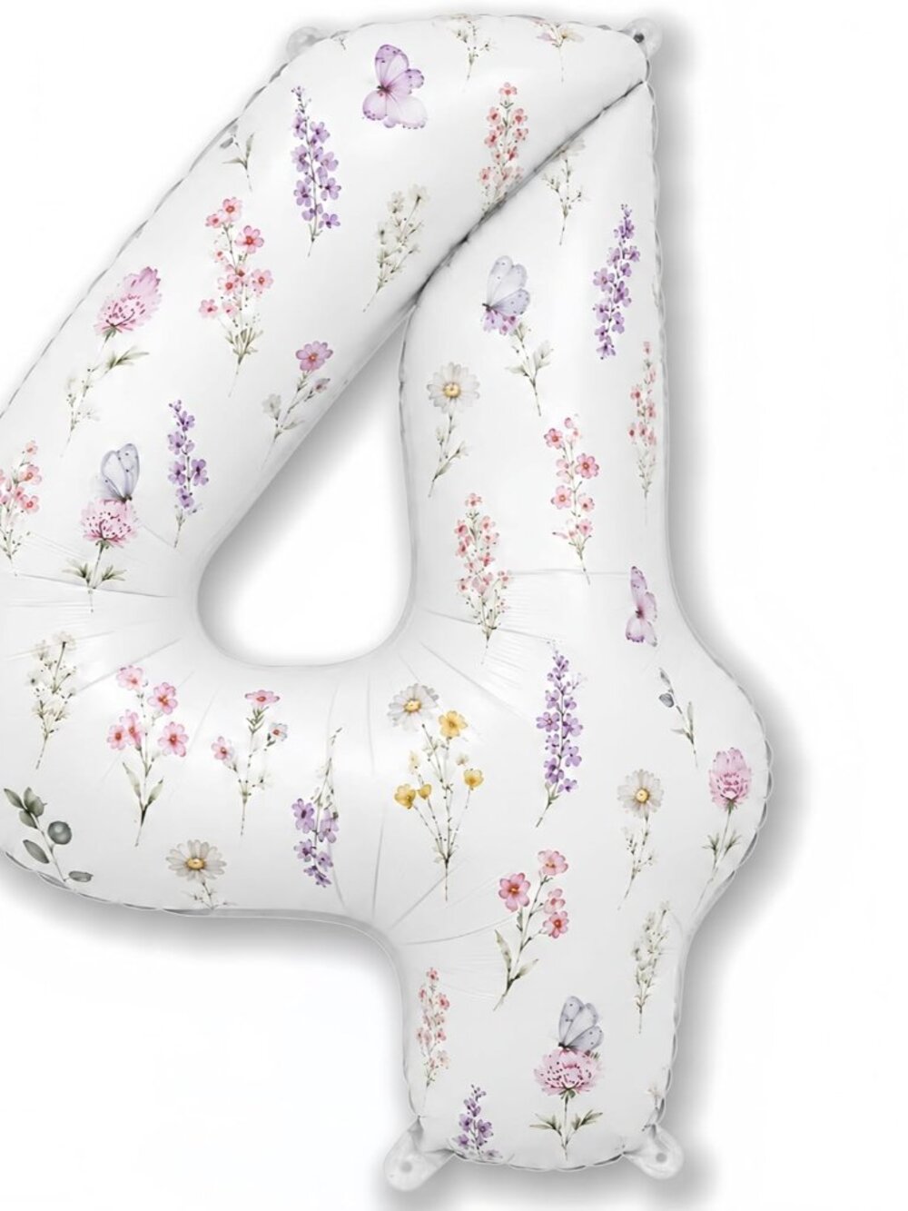 Wildflower Number 4 Balloon, Flower 4 Balloons for 4th Birthday Party Decor